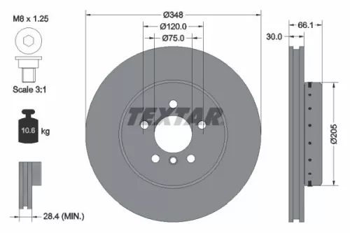 1x  TEXTAR Brake Disc