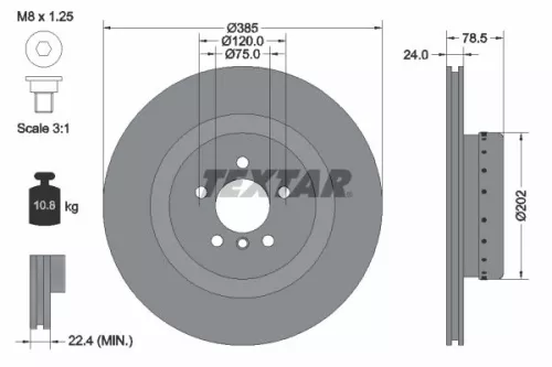 TEXTAR TEXTAR 92266625 1x TEXTAR 92266625 Brake Disc 