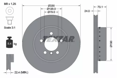 TEXTAR TEXTAR 92269725 1x TEXTAR 92269725 Brake Disc 