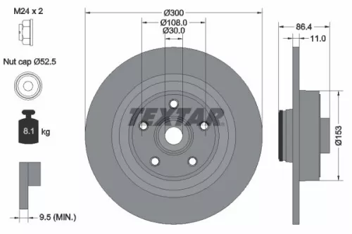 TEXTAR TEXTAR (92159803) 1x  TEXTAR Brake Disc 92159803 300 