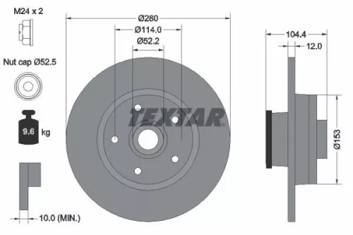 TEXTAR TEXTAR (92268903) 1x  TEXTAR Brake Disc 