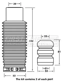 FIRST LINE FIRST LINE FPK7065  FIRST LINE Dust Cover Kit shock absorber 