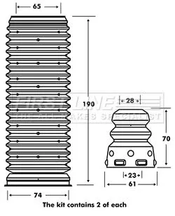 FIRST LINE FIRST LINE FPK7073  FIRST LINE Dust Cover Kit shock absorber 
