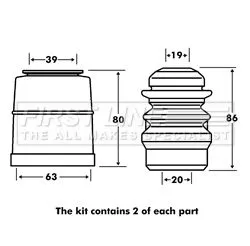 FIRST LINE FIRST LINE FPK7074  FIRST LINE Dust Cover Kit shock absorber 
