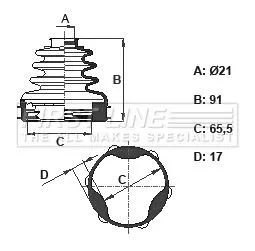 FIRST LINE FIRST LINE FCB6108  FIRST LINE Drive Shaft Cv Boot Kit 