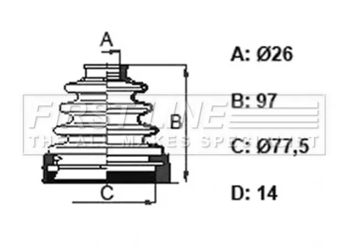 FIRST LINE FIRST LINE FCB6158  FIRST LINE Drive Shaft Cv Boot Kit 