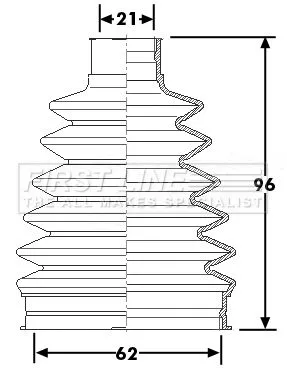 FIRST LINE FIRST LINE FCB6225  FIRST LINE Drive Shaft Cv Boot Kit 