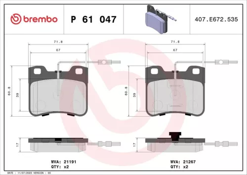 ABS Brake Pad Set, disc brake (61047)