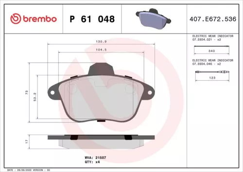 ABS Brake Pad Set, disc brake (61048)