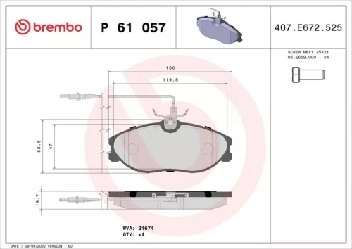 ABS Brake Pad Set, disc brake (61057)