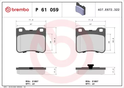 ABS Brake Pad Set, disc brake (61059)