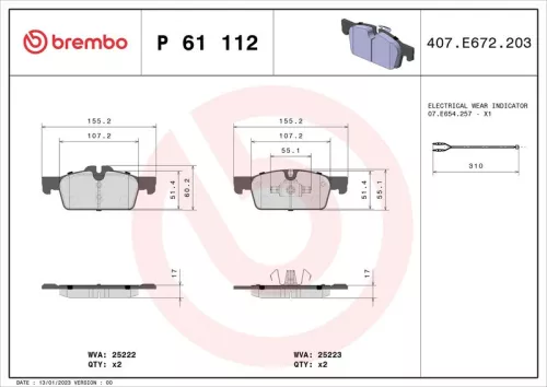 ABS Brake Pad Set, disc brake (61112)