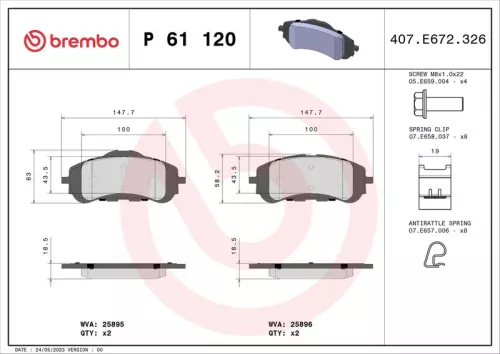 ABS Brake Pad Set, disc brake (61120)