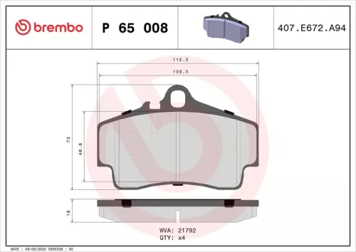 ABS Brake Pad Set, disc brake (65008)