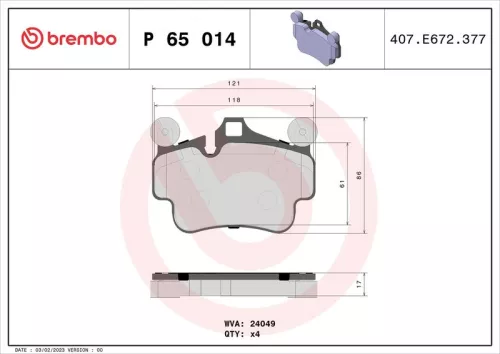 ABS Brake Pad Set, disc brake (65014)