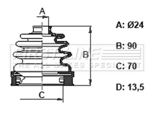FIRST LINE FIRST LINE (FCB6401) Bellow Kit, drive shaft 