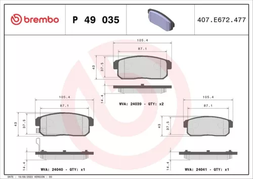ABS Brake Pad Set, disc brake (9035)