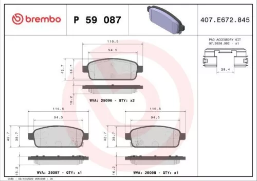 ABS Brake Pad Set, disc brake (9087)