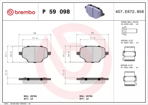 ABS Brake Pad Set, disc brake (9098)