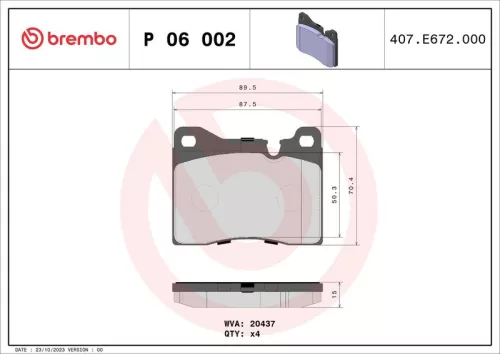 ABS Brake Pad Set, disc brake (P 06 002)