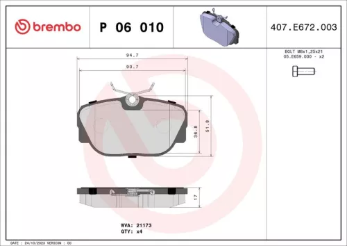 ABS Brake Pad Set, disc brake (P 06 010)