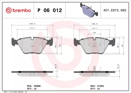 ABS Brake Pad Set, disc brake (P 06 012)