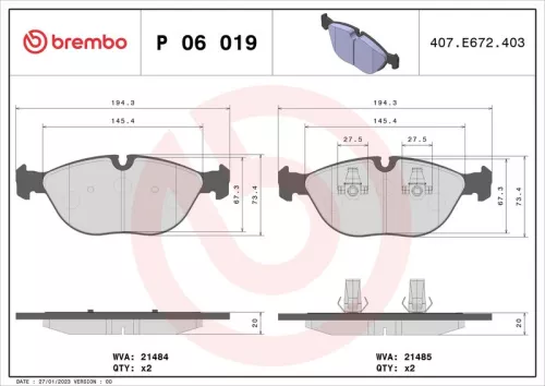 ABS Brake Pad Set, disc brake (P 06 019)