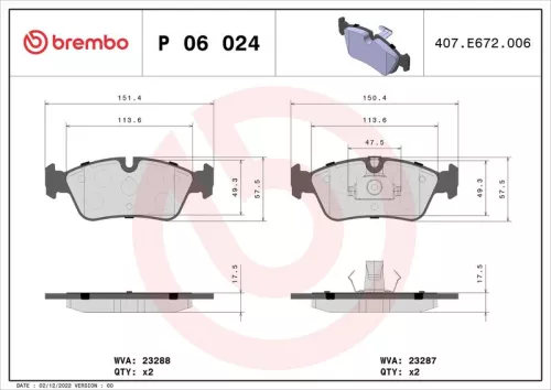 ABS Brake Pad Set, disc brake (P 06 024)