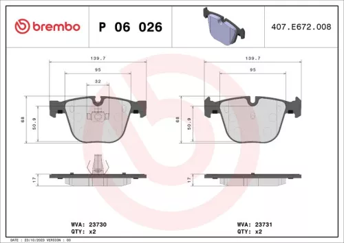 ABS Brake Pad Set, disc brake (P 06 026)