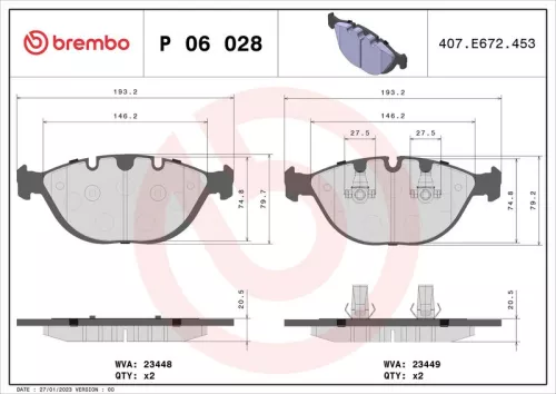 ABS Brake Pad Set, disc brake (P 06 028)