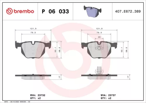ABS Brake Pad Set, disc brake (P 06 033)
