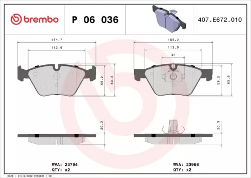 ABS Brake Pad Set, disc brake (P 06 036)