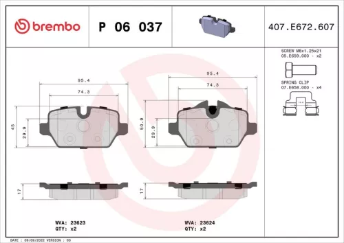ABS Brake Pad Set, disc brake (P 06 037)