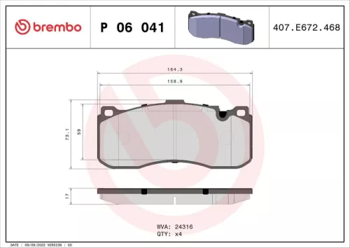 ABS Brake Pad Set, disc brake (P 06 041)