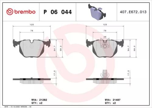ABS Brake Pad Set, disc brake (P 06 044)