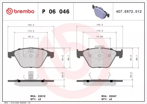 ABS Brake Pad Set, disc brake (P 06 046)