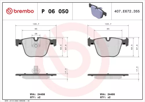 ABS Brake Pad Set, disc brake (P 06 050)