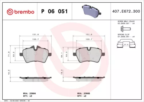 ABS Brake Pad Set, disc brake (P 06 051)