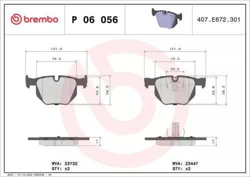 ABS Brake Pad Set, disc brake (P 06 056)
