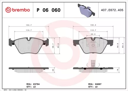 ABS Brake Pad Set, disc brake (P 06 060)