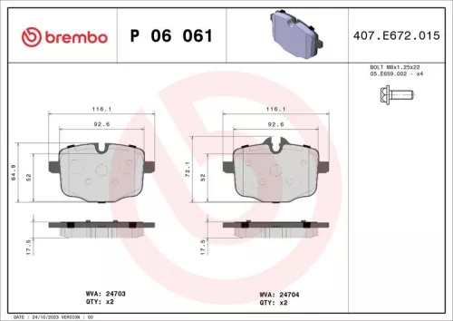 ABS Brake Pad Set, disc brake (P 06 061)