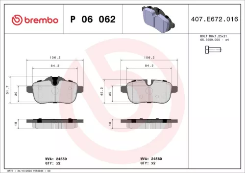 ABS Brake Pad Set, disc brake (P 06 062)