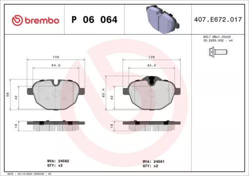 ABS Brake Pad Set, disc brake (P 06 064)