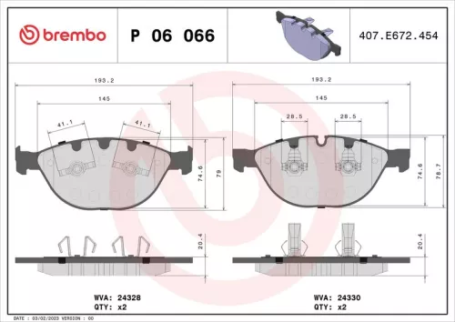 ABS Brake Pad Set, disc brake (P 06 066)