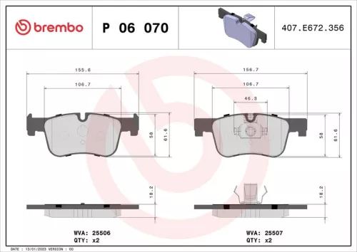 ABS Brake Pad Set, disc brake (P 06 070)