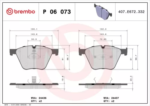 ABS Brake Pad Set, disc brake (P 06 073)