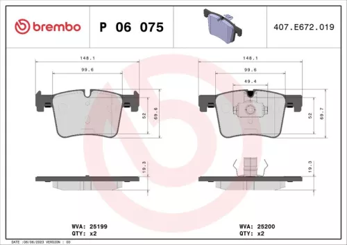 ABS Brake Pad Set, disc brake (P 06 075)