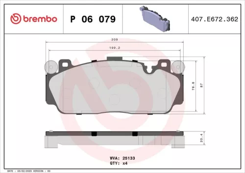 ABS Brake Pad Set, disc brake (P 06 079)