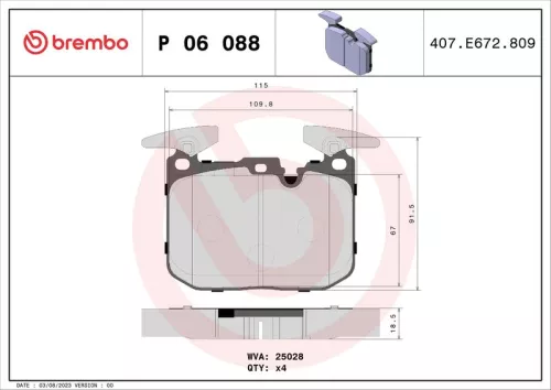 ABS Brake Pad Set, disc brake (P 06 088)