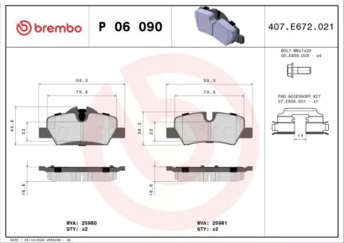 ABS Brake Pad Set, disc brake (P 06 090)